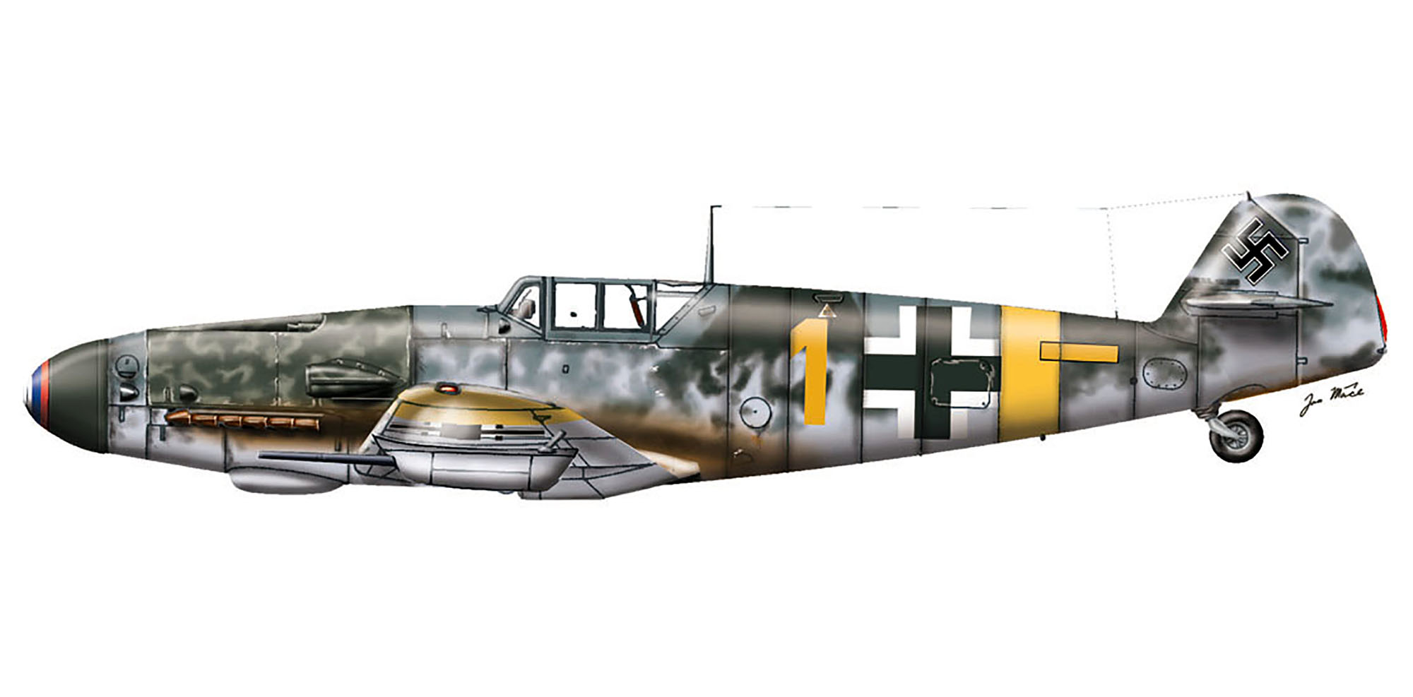 Messerschmitt Bf 109G4R6 13.JG52(Slow) Yellow 1 Slovenske Anapa April 1943 0C