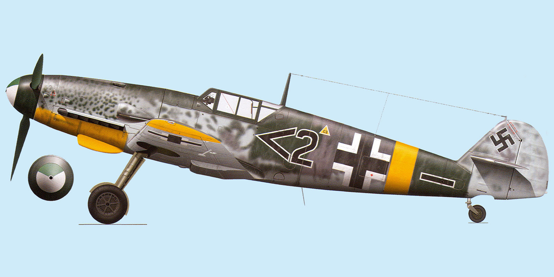 Messerschmitt Bf 109G2 Stab II.JG52 Winkel 2 Hans Waldmann Russia WNr 13566 Aug 1942 0A