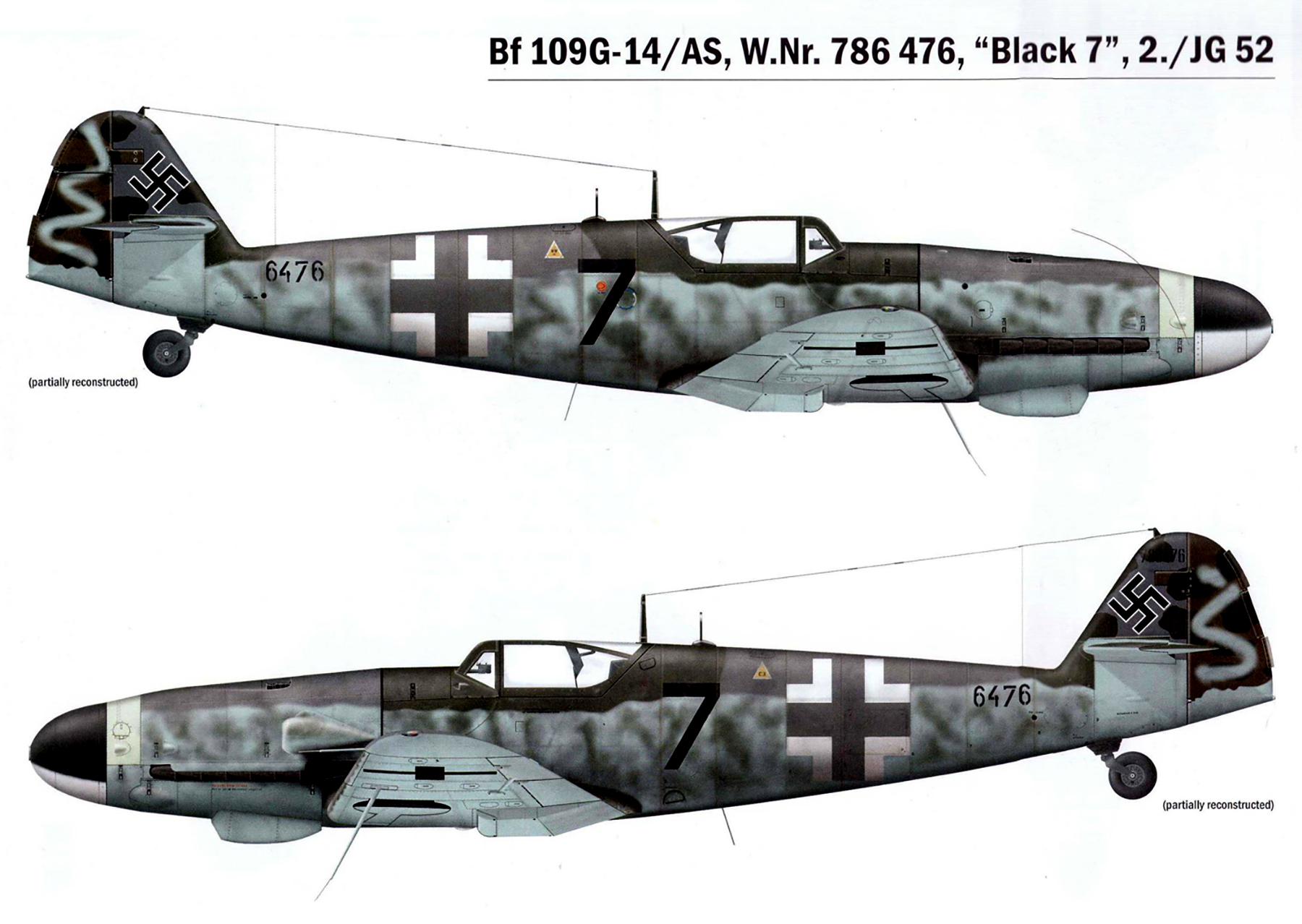 Messerschmitt Bf 109G14AS Erla 2.JG52 Black 7 WNr 786476 Deutsch Brod 1945 0A