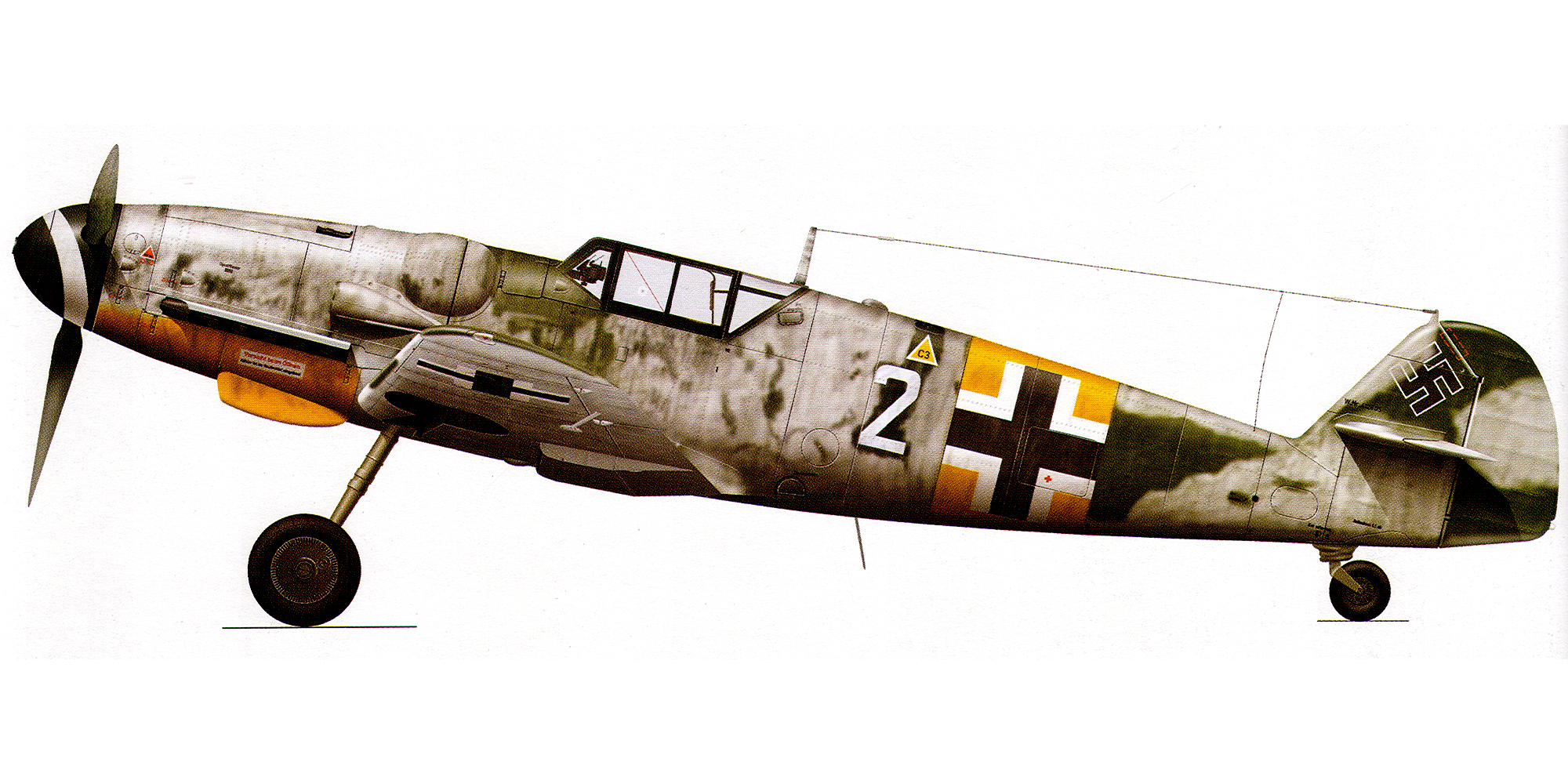 Messerschmitt Bf 109G6 4.JG52 White 2 WNr 412605 Siverskaya winter 1943 44 0A