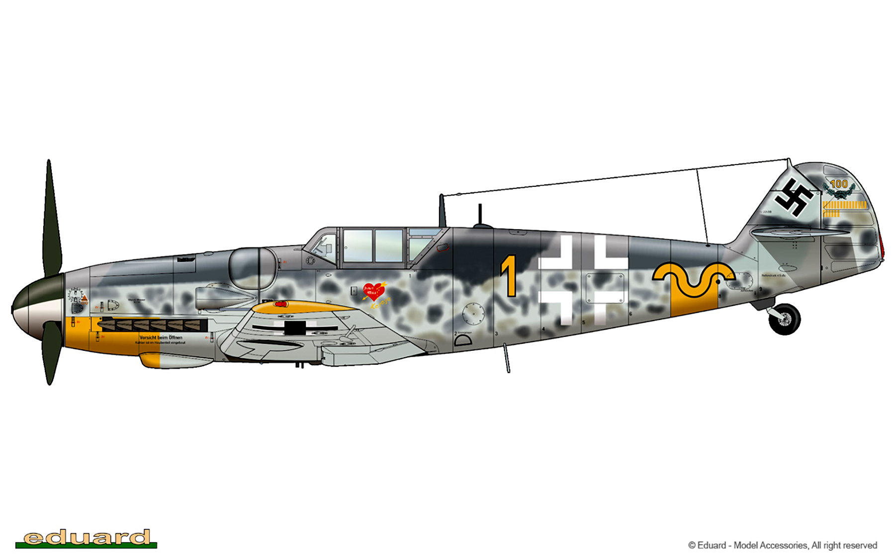 Messerschmitt Bf 109G6 Erla 9.JG52 Yellow 1 Erich Hartmann WNr 166221 Nove Zaporozhye Oct 1943 0C