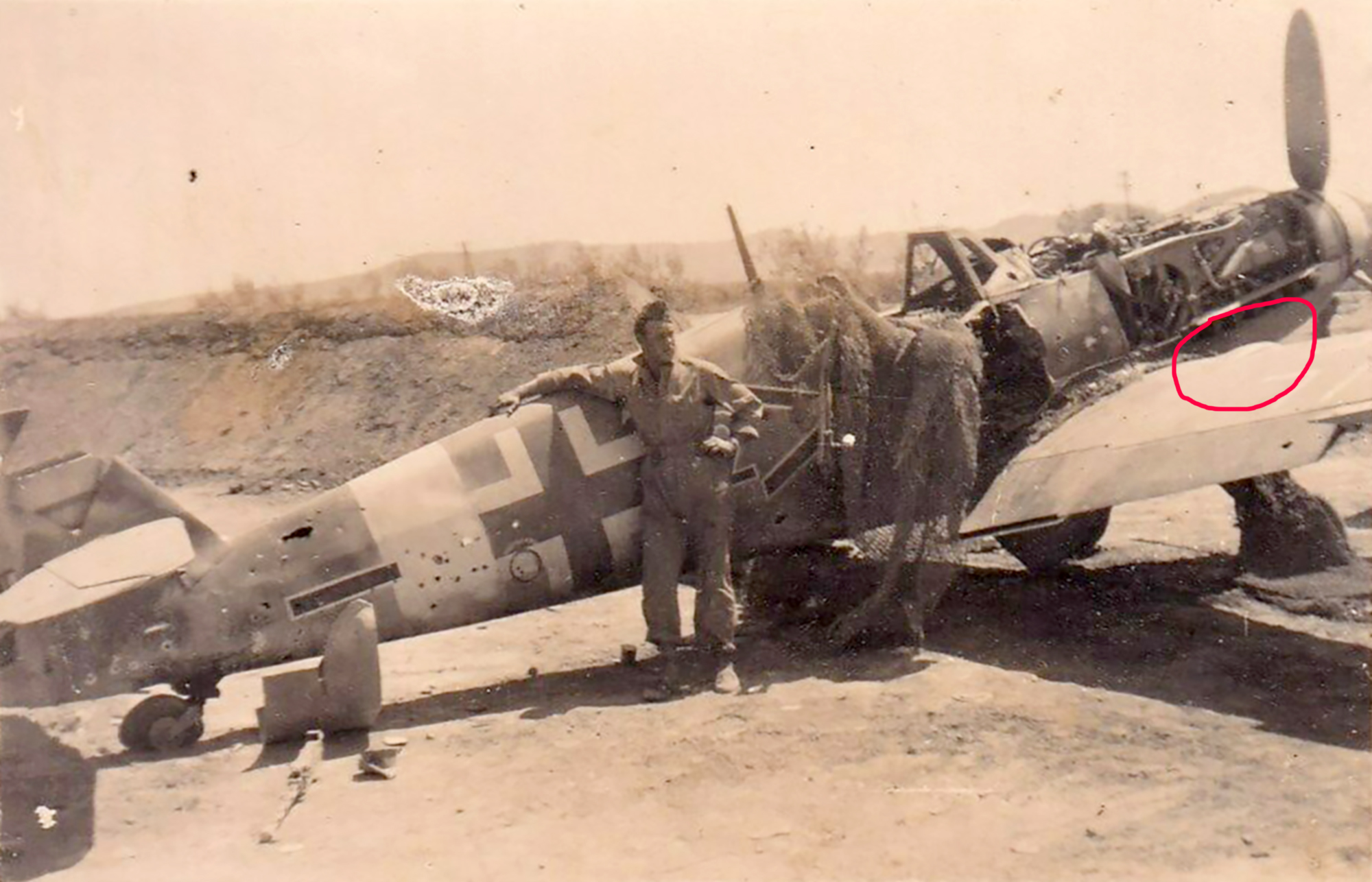 Messerschmitt Bf 109G Stab II.JG53 Black Chevron 2 abandoned at La Marsa April 1943 ebay 2