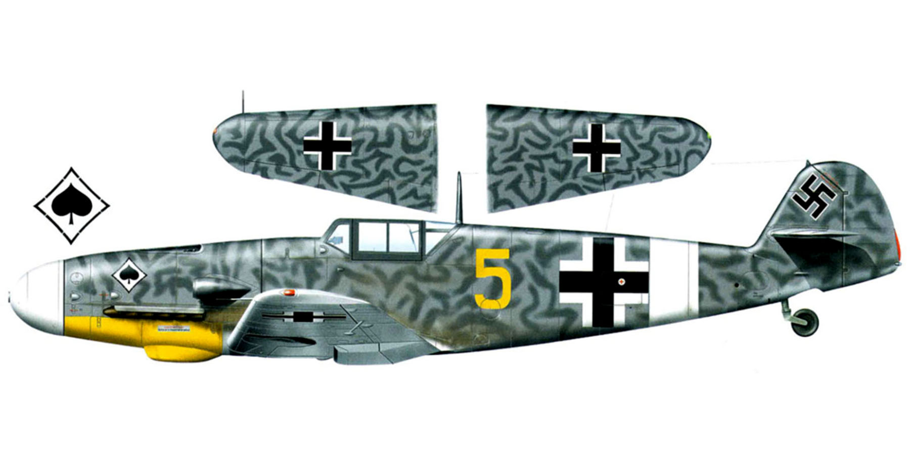 Messerschmitt Bf 109G2 3.JG53 Yellow 5 Bizerte Tunisia Dec 1942 0A 2