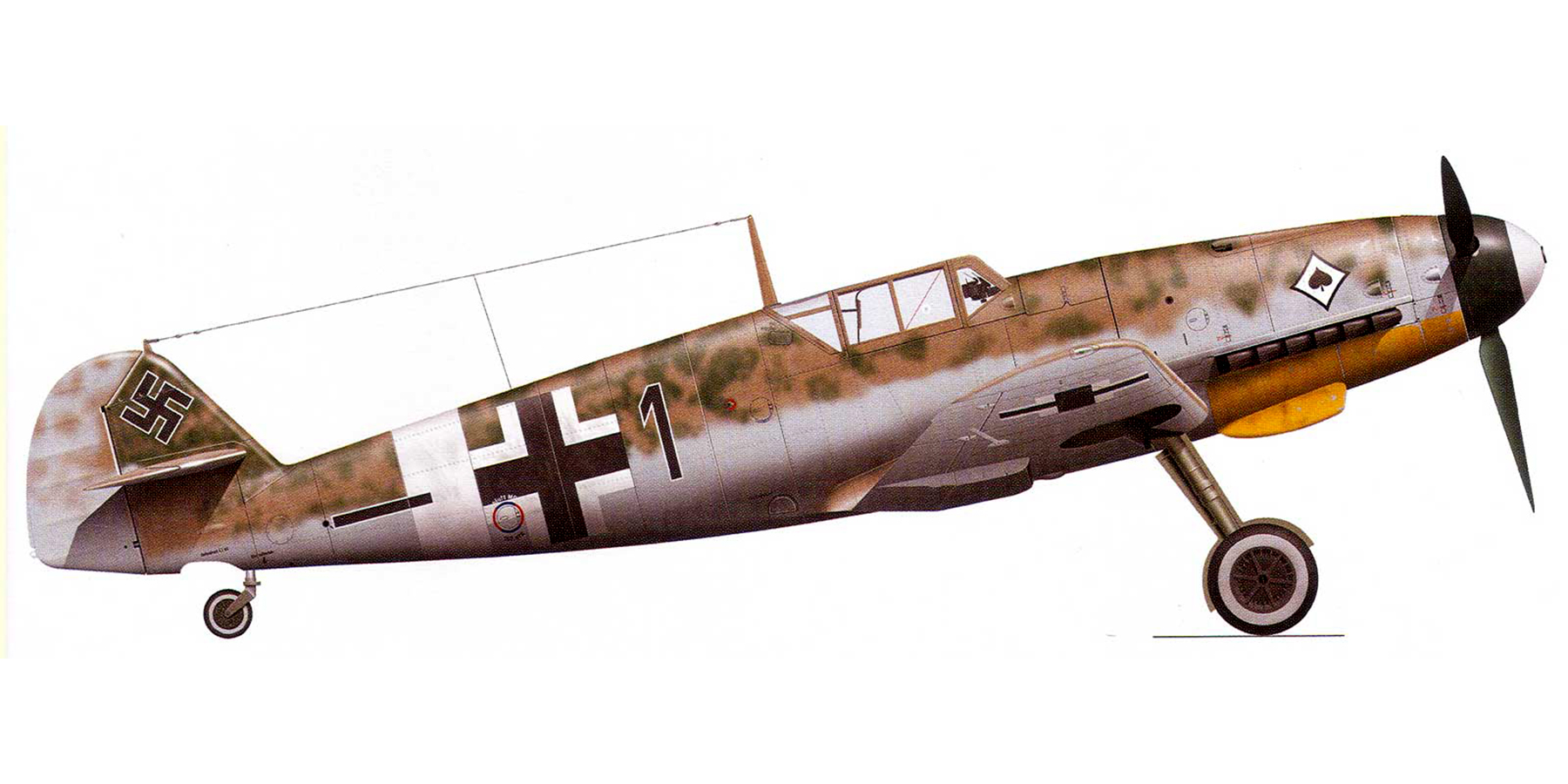Messerschmitt Bf 109G2Trop 5.JG53 Black 1 Comiso Sicily Oct 1942 0A