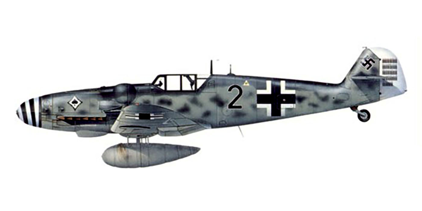 Messerschmitt Bf 109G6R3 5.JG53 Black 2 Herbert Rollwage WNr 1607xx San Pietro Italy 1943 0A