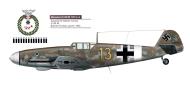 Asisbiz Messerschmitt Bf 109G2Trop 3.JG53 Yellow 13 Wilhelm Crinius WNr 10804 Bizerta Tunisia 8th Jan 1943 0B