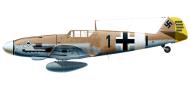Asisbiz Messerschmitt Bf 109G4R3R6Trop 8.JG53 Red 1 Franz Schiess Tunis Feb 1943 0A