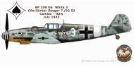 Asisbiz Messerschmitt Bf 109G6R3 7.JG53 White 3 Gunther Seeger Sicily 1943 0B