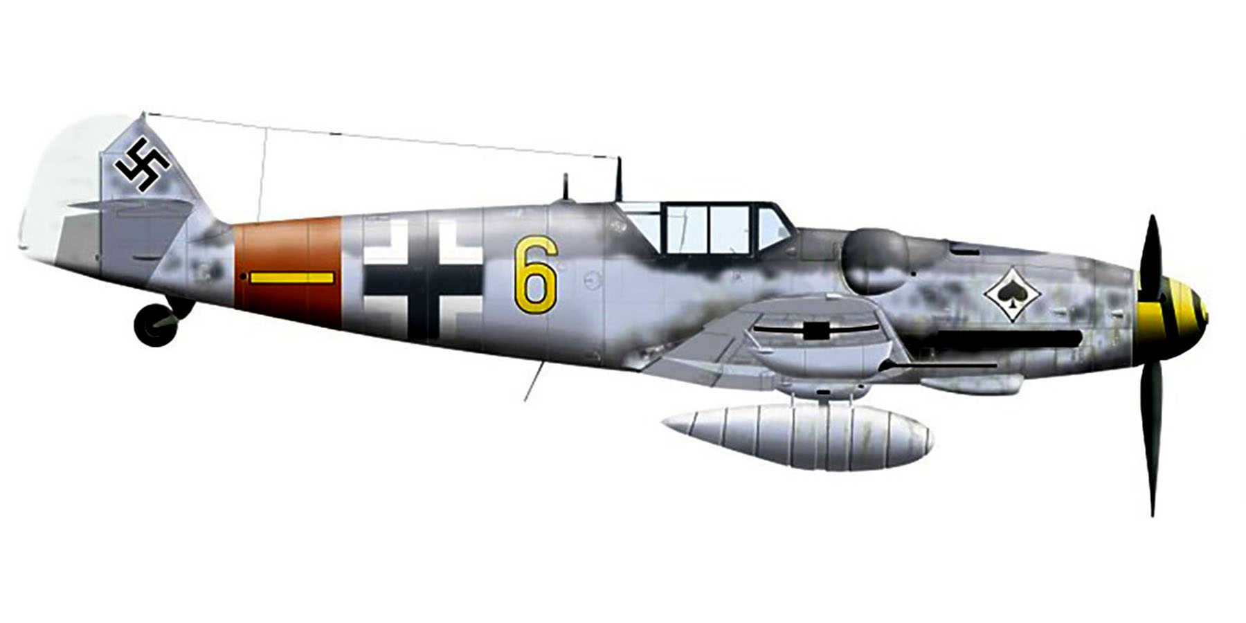 Messerschmitt Bf 109G6R3R6 6.JG53 Yellow 6 Germany Feb 1944 0A