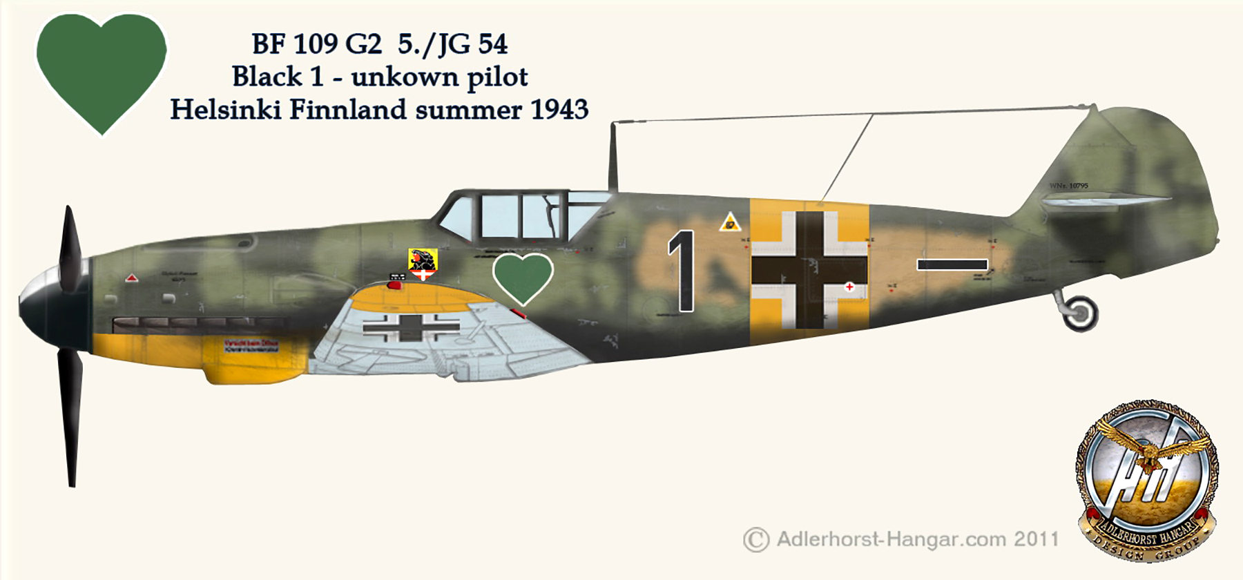 Messerschmitt Bf 109G2 5.JG54 Black 1 Helsinki Finland 1943 0A