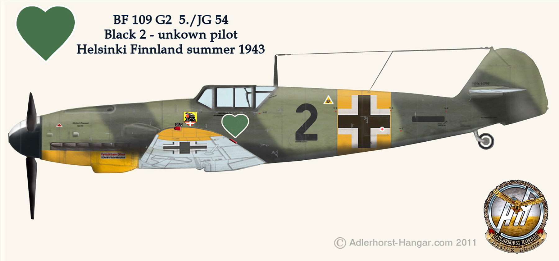 Messerschmitt Bf 109G2 5.JG54 Black 2 Helsinki Finland 1943 0A