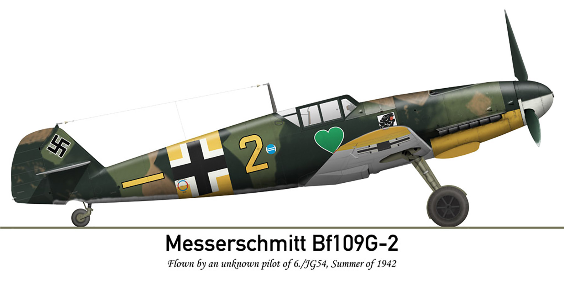 Asisbiz Messerschmitt Bf 109G2 6.JG54 Yellow 2 Russia 1942 0A