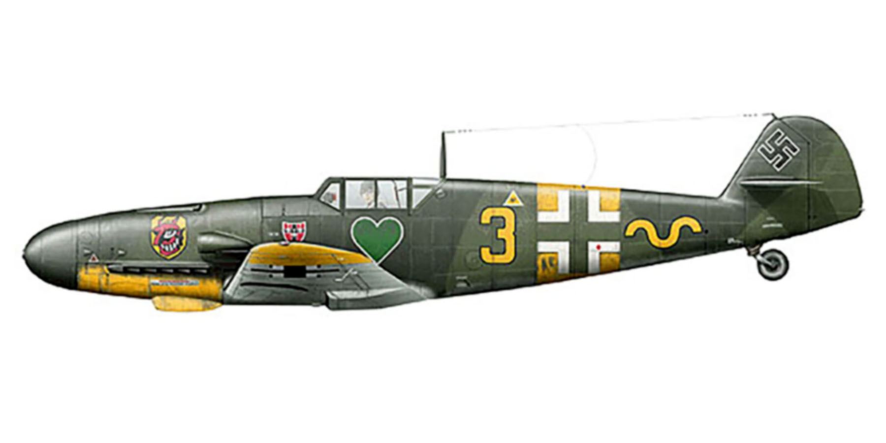Messerschmitt Bf 109G2 9.JG54 Yellow 3 Wilhelm Schilling Siverskaya Sep 1942 0C
