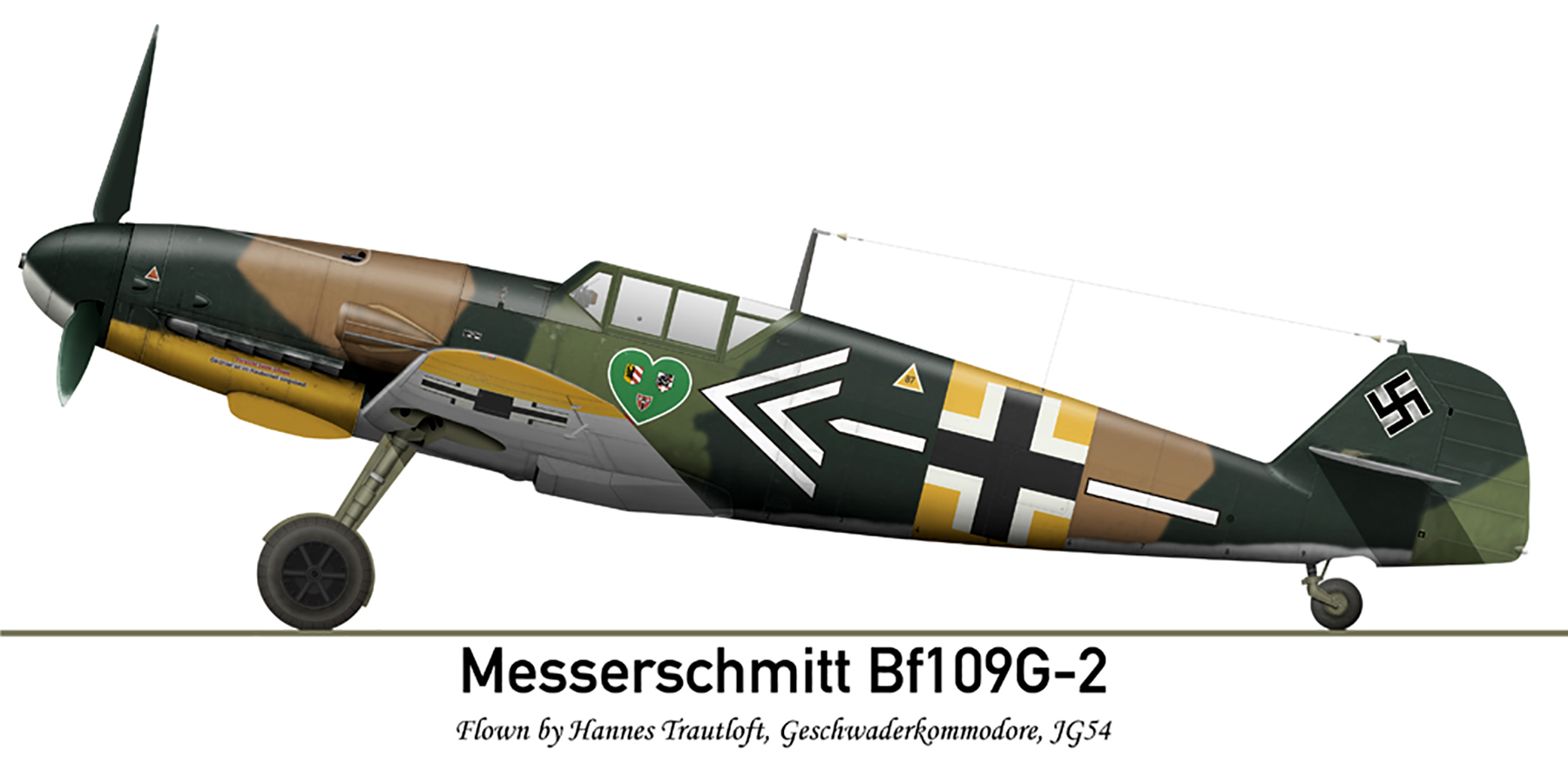 Messerschmitt Bf 109G2 Stab JG54 Hannes Trautloft Relbitsy Jul 1942 0B