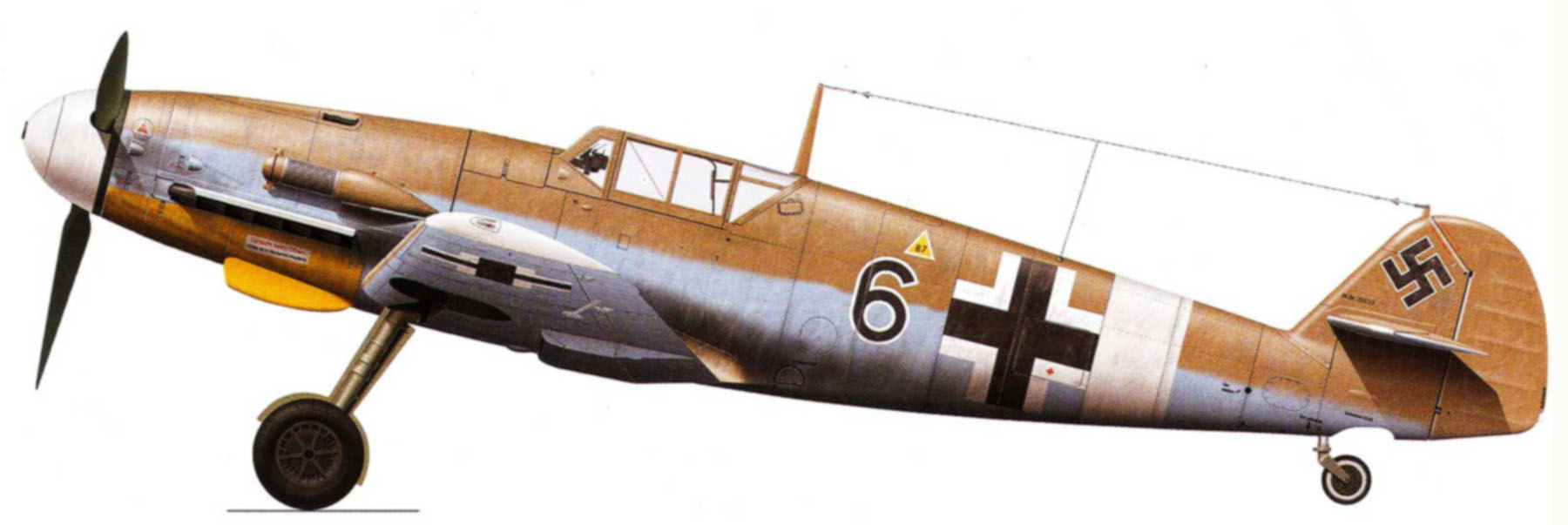 Messerschmitt Bf 109G2Trop 8.JG77 Black 6 Heinz Ludemann WNr 10639 Gambut Libya Nov 1942 0A