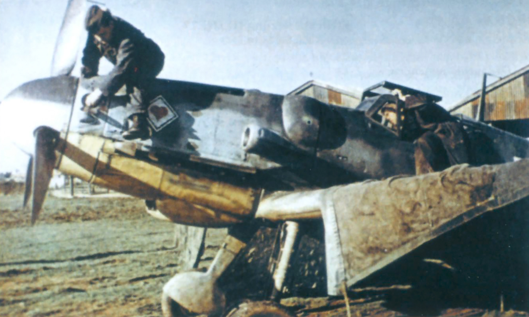 Messerschmitt Bf 109G6 JG77 under going a pre flight test 1943 01
