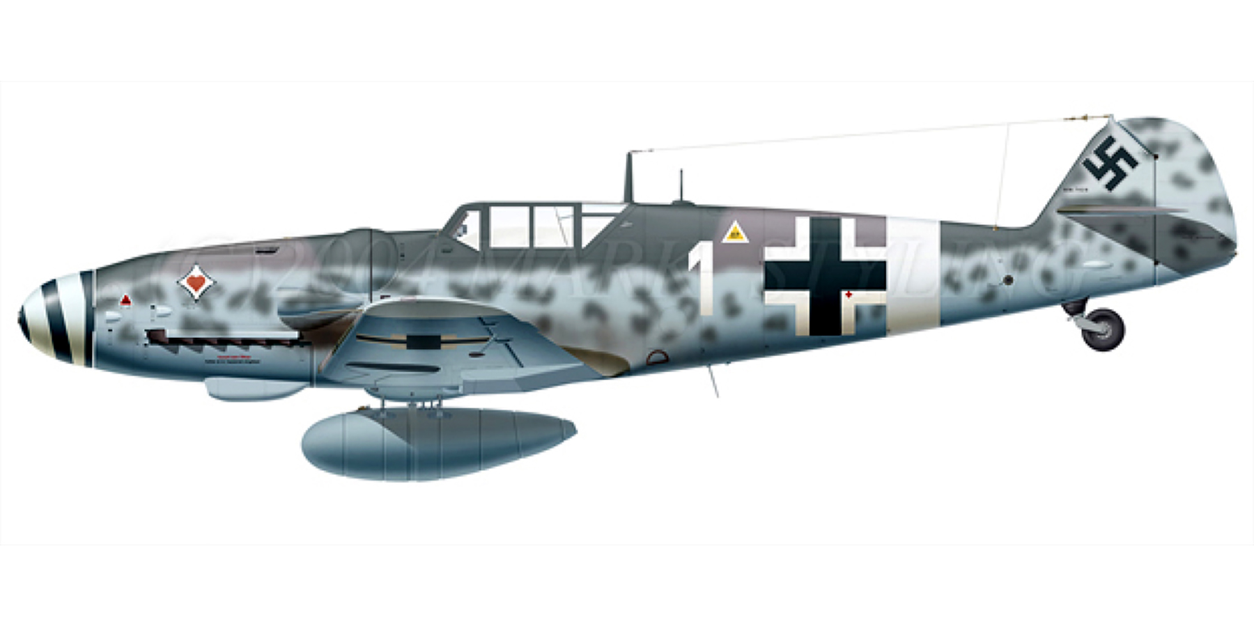 Messerschmitt Bf 109G6R3 1.JG77 White 1 Ernst Wilhelm Reinert Staffelkapitan Aug 1943 0A