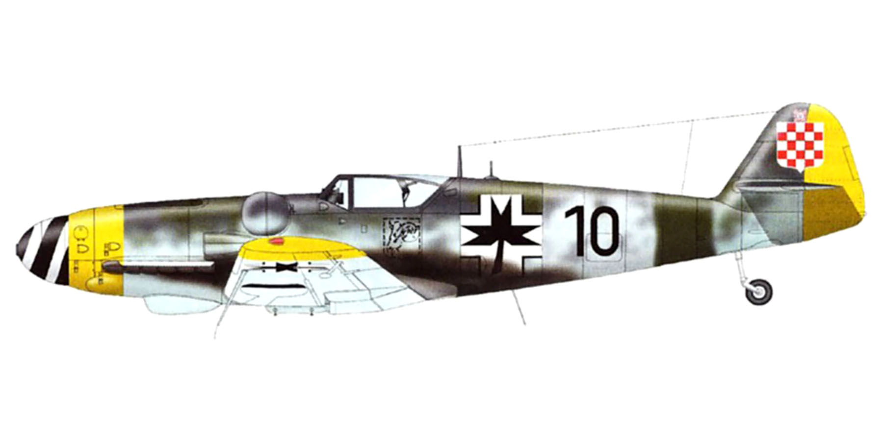 Messerschmitt Bf 109G14 Erla 2.Kroat JG Black 10 surrendered Falconara near Ancona 16th Apr 1945 0B