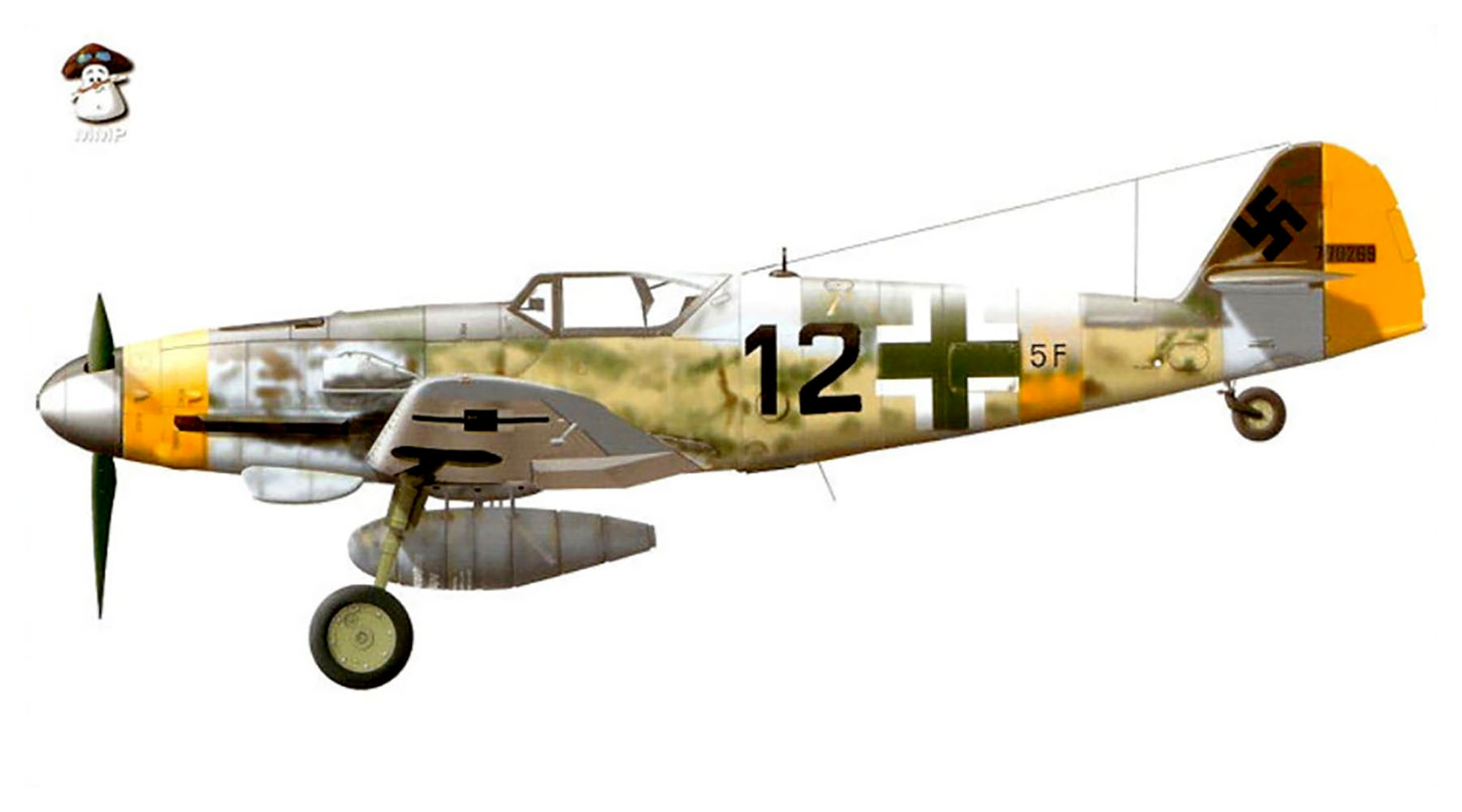 Messerschmitt Bf 109G10U4R3 Erla 2.NAGr14 (5F+12) WNr 770269 Fuerth May 1945 0A