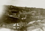 Asisbiz Messerschmitt Bf 109G6 Yellow 1 WNr 163683 and Bf 109G10R2 Black 11 WNr 770184 at Prien scrapyard 1945 ebay 01