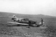 Asisbiz Messerschmitt Bf 109G6R6 Reichsverteidigung Black 6 force landed unknown unit and pilot 01