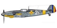 Asisbiz Artwork Ion Dobran flew this Bf 109G4 it was damaged 1st Oct 1943 0A