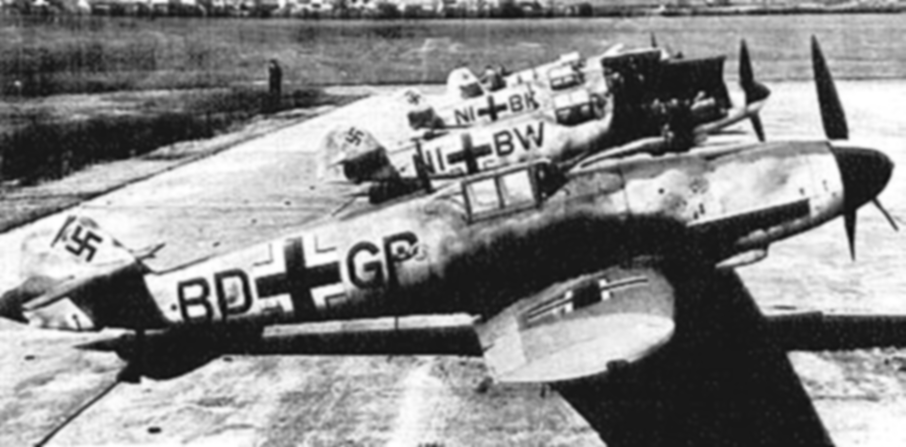 Messerschmitt Bf 109G1 Stammkennzeichen Stkz NI+BK WNr 14041 went to 1.JG1 01
