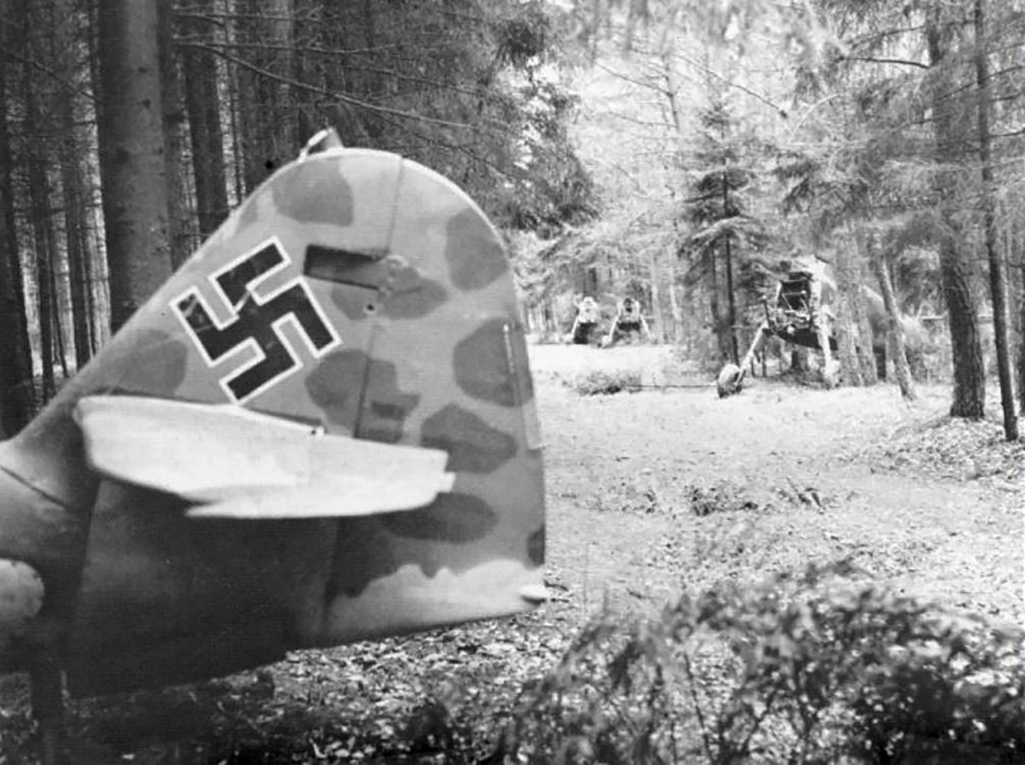 Messerschmitt Bf 109K4 sits hidden in German forest 01