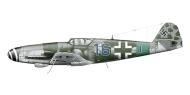 Asisbiz Messerschmitt Bf 109K4 12.JG27 Blue 15 bar Hesepe Germany Feb 1945 0B