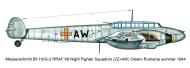 Asisbiz Messerschmitt Bf 110F4 Zerstorer RRAF 12NJG6 2Z+AW Ion Simon WNr 5084 Otoeni Rumania Jun 1944 0C