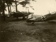 Asisbiz Blenheim IV RAF abandoned L9246 photo with the Bf 109E are probably taken at Rouen May 1945 ebay1