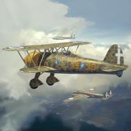 Asisbiz Fiat CR 42 Falco 18.JG56 56 Stormo 18 Gruppo 95Sqa 95 13 escorting Fiat Br20's Battle of Briatin artwork 0A