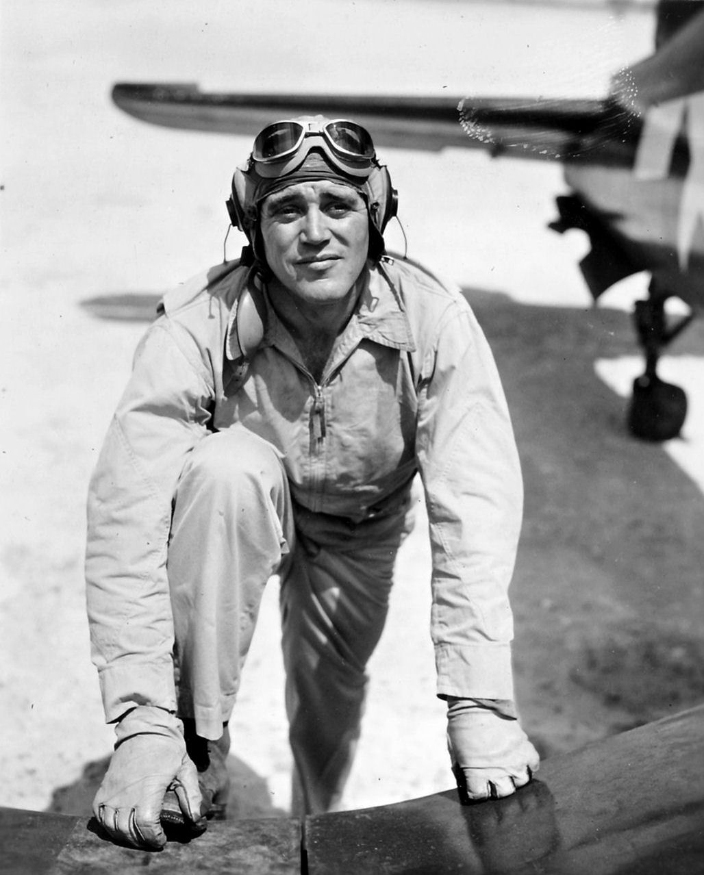 Aircrew USMC MAG 22 LtCol Elmer A Wrenn at Ie Shima 1945 01