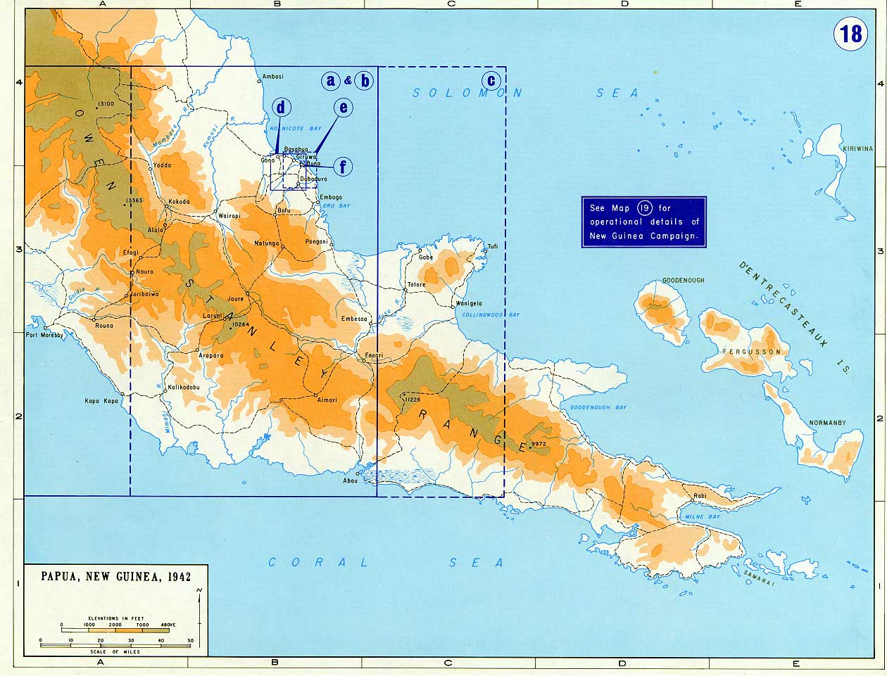Artwork showing a map of Papua New Guinea 1942 0A