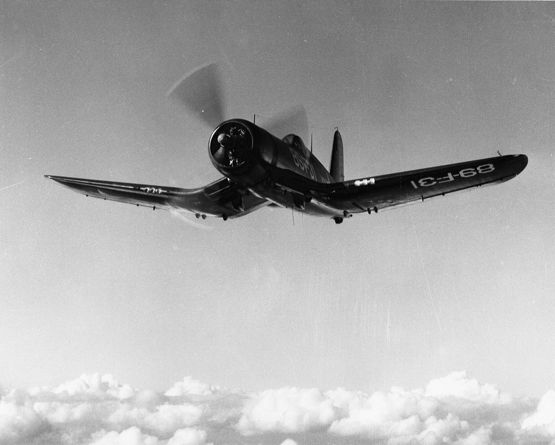 Vought F4U-1A Corsair VBF 89 White 89F31 in flight near Atlantic City NJ 02