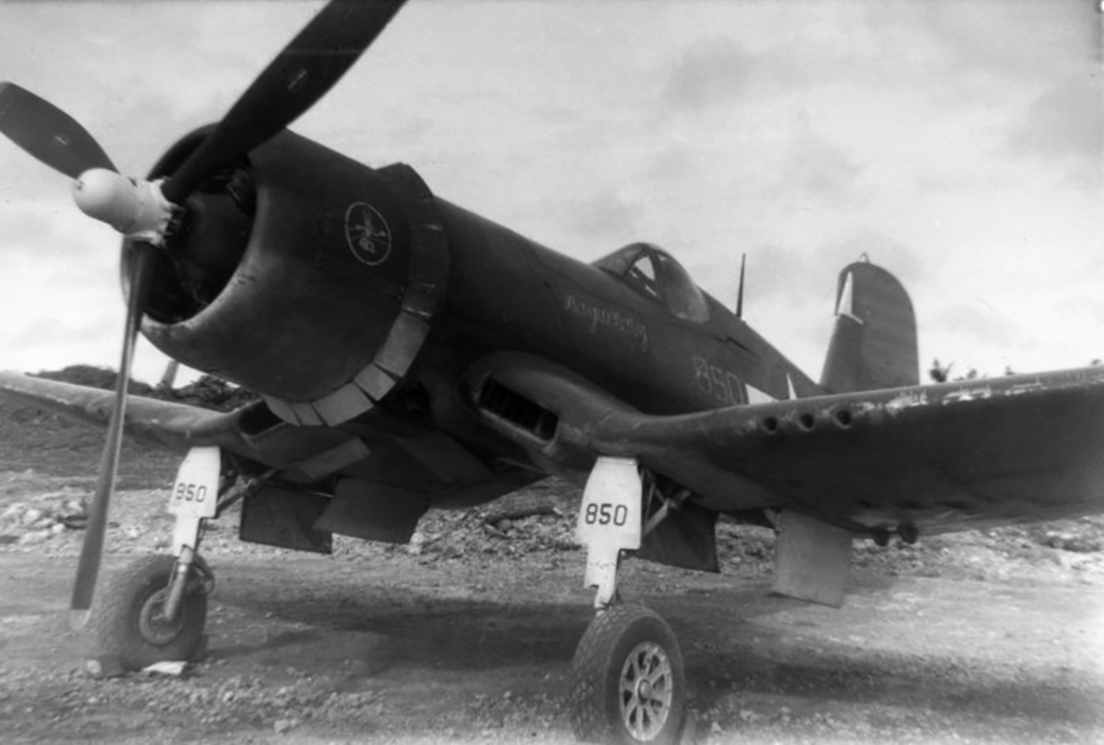 Vought F4U-1A Corsair VMF-217 White 850 at Guam 8th Aug 1944 01