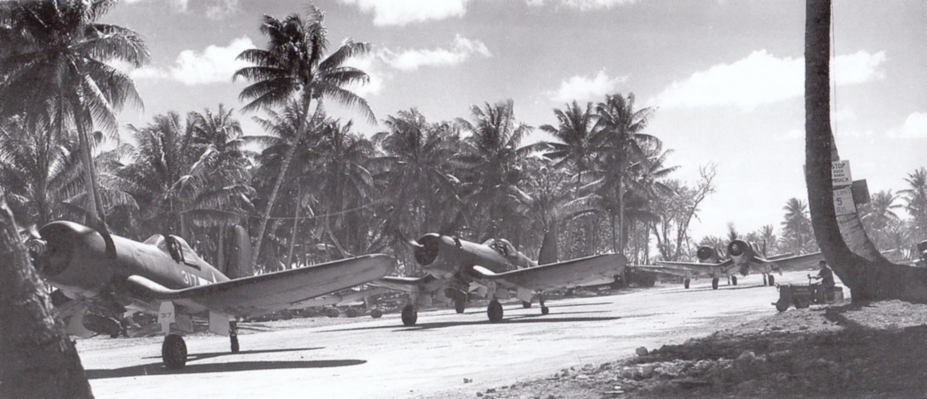 Vought F4U-1A Corsairs taxing Majuro Island Marshall Islands 01