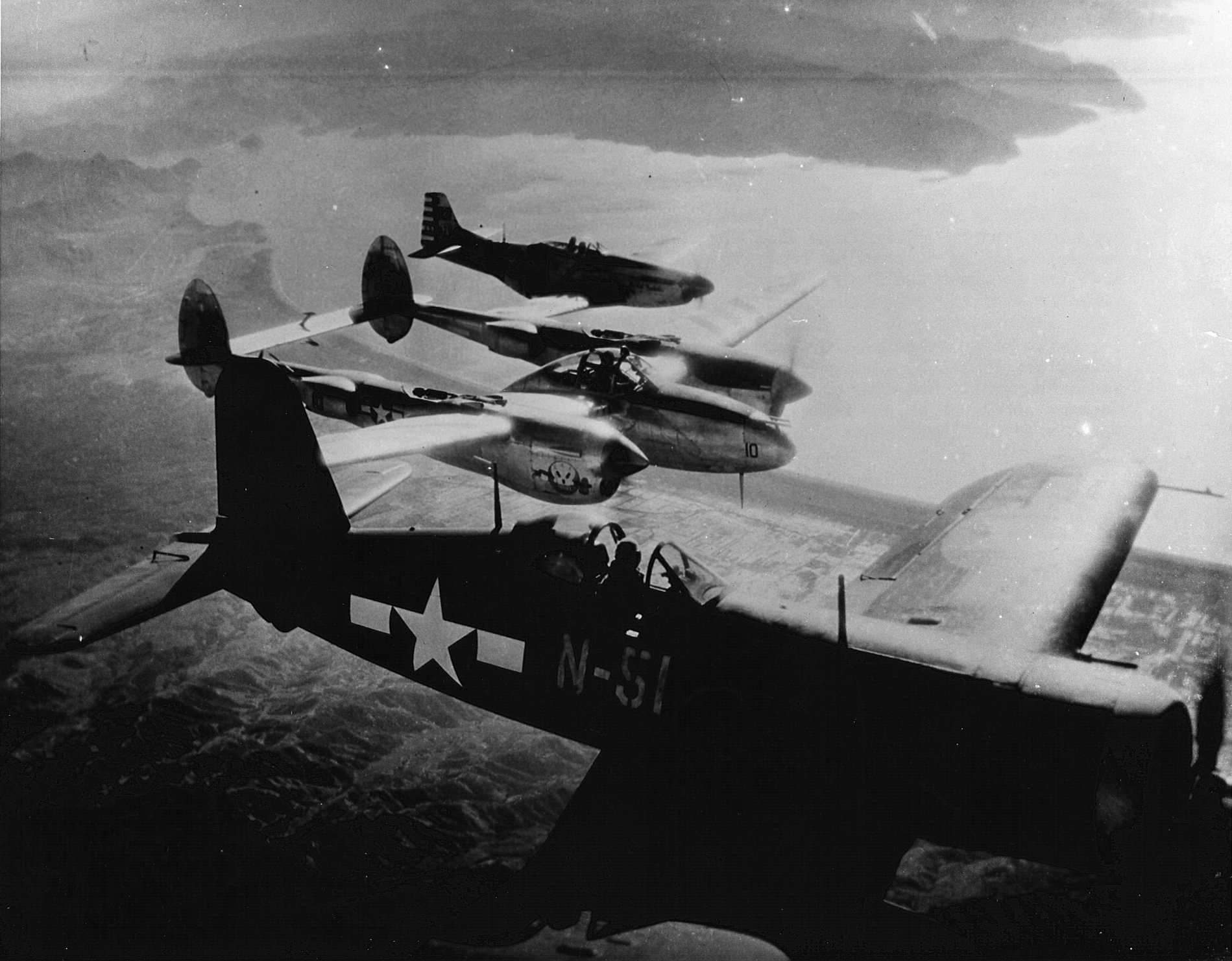 Vought F4U-1C Corsair VF-24 White N51 during an imprompu formation Japanse Alps Honshu Japan 01