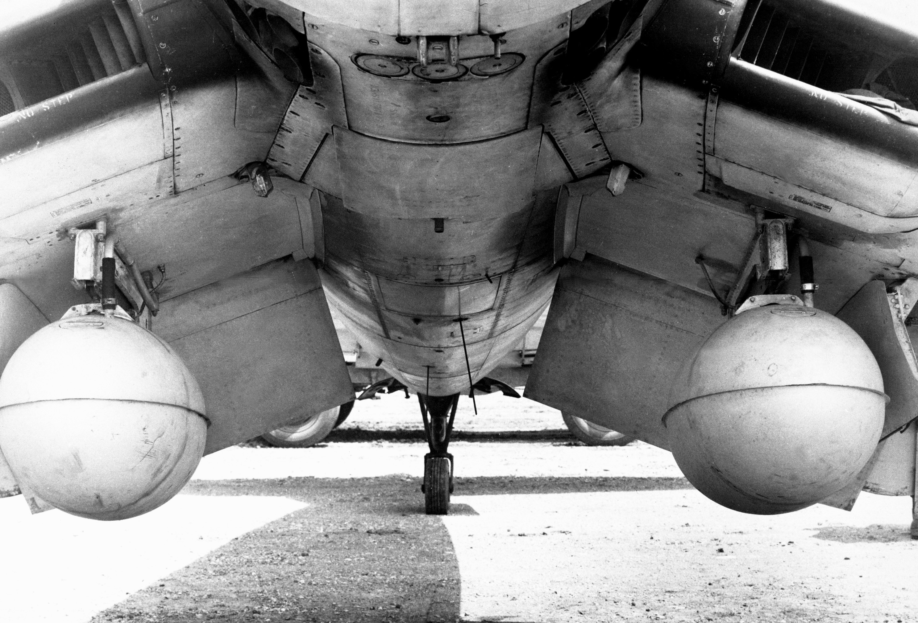 Vought F4U-1D Corsair showing its twin drop tanks Gaudalcanal Solomon Islands Sep 1944 01