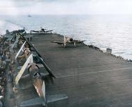 Asisbiz Vought F4U 2 Corsair VMF(N) 532 taking off from USS Windham Bay (CVE 92) near Saipan 12th July 1944 80 G 262657