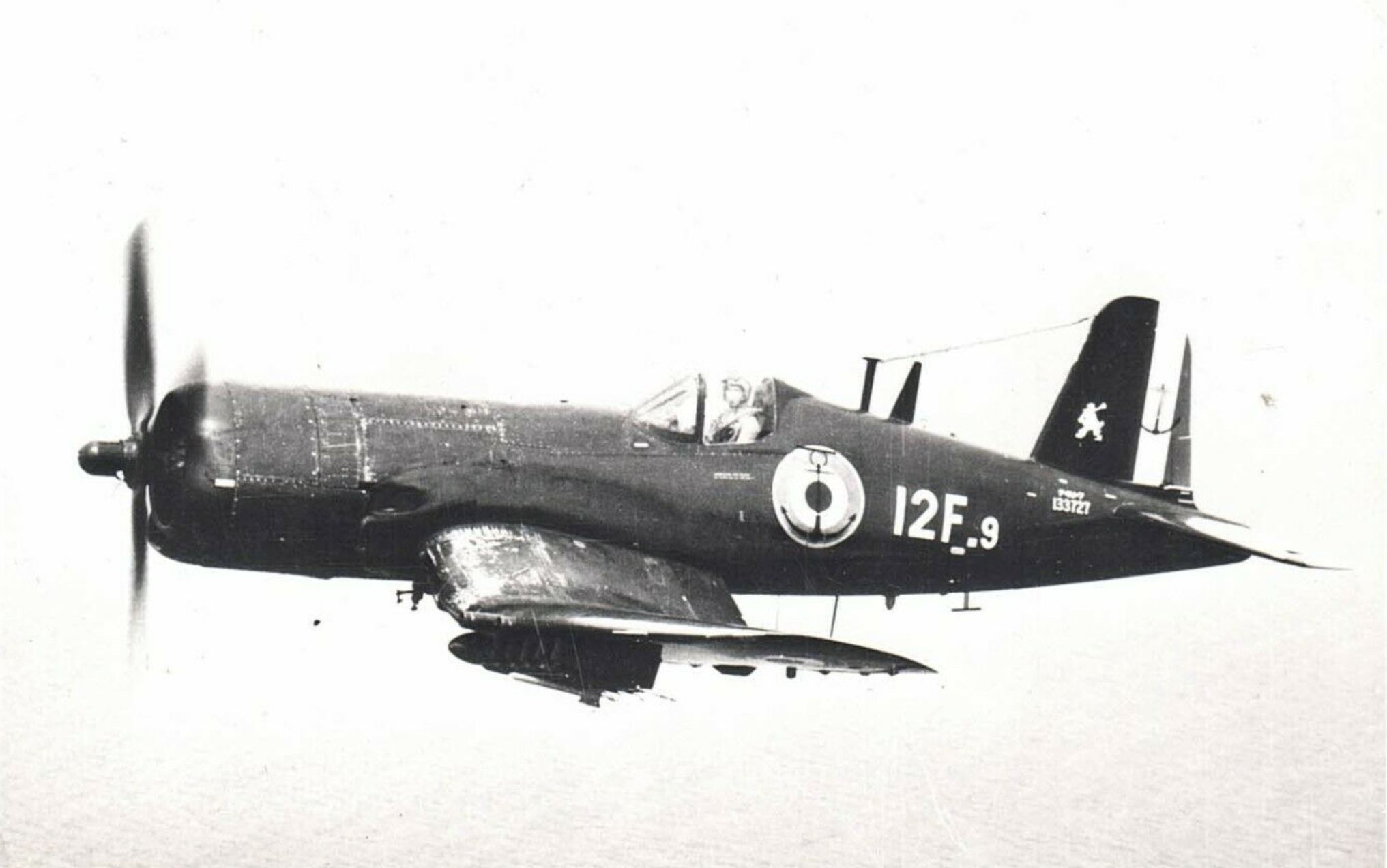 Vought F4U 7 Corsair French Navy Flottille 12F9 BuNo 133727 patroling the Suez Canal 1956 eBay 01