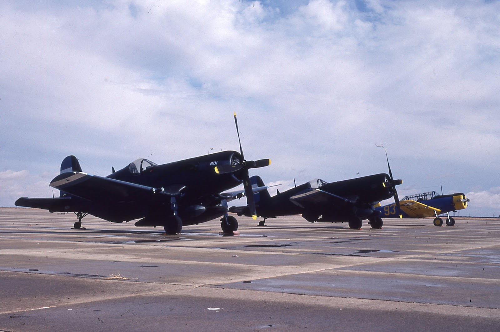 Vought F4U-5N Corsair and a F4U 4 Corsair center both former Honduras AF 23rd Dec 1979 01