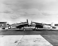 Asisbiz Vought F4U 1 Corsair aircraft is nose to nose with an F4U 1M 1943 01