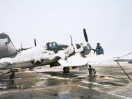 Asisbiz Vought F4U Corsair used by MCAS Mojave desert California after a freak storm piled several inches of snow at the training center NARA1