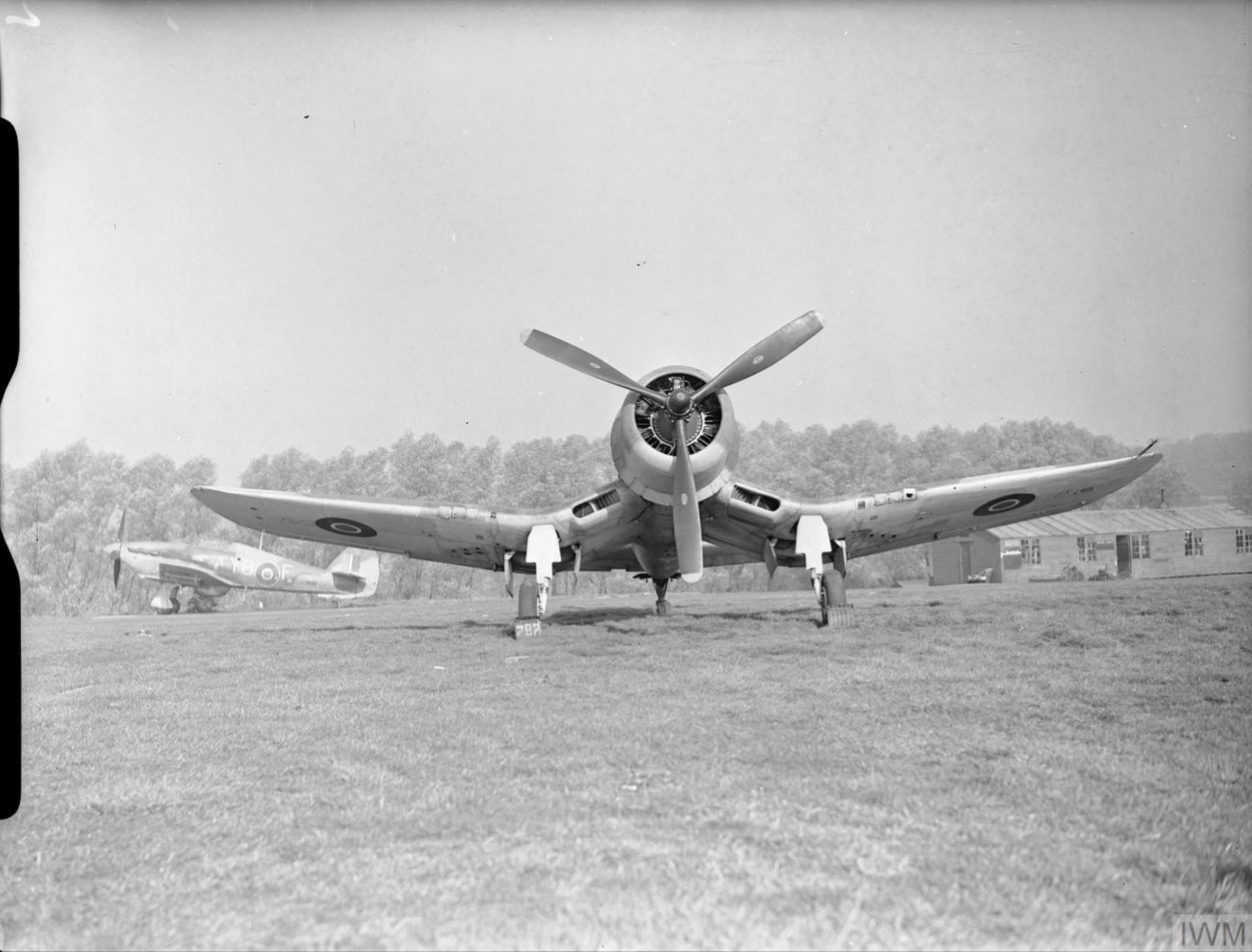 Fleet Air Arm Corsair MkI JT104 at RAF Wittering 1943 IWM A20025