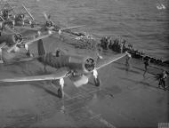 Asisbiz Fleet Air Arm 1830NAS Corsair II 7L preparing for launch HMS Formidable off Norway 22 29th Aug 1944 IWM A25442