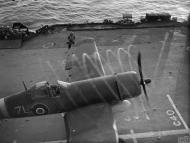 Asisbiz Fleet Air Arm 1830NAS Corsair II 7L preparing for launch HMS Illustrious Dec 1943 IWM A24781