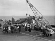 Asisbiz Fleet Air Arm 1830NAS Corsair II 7M landing mishap IWM A24778