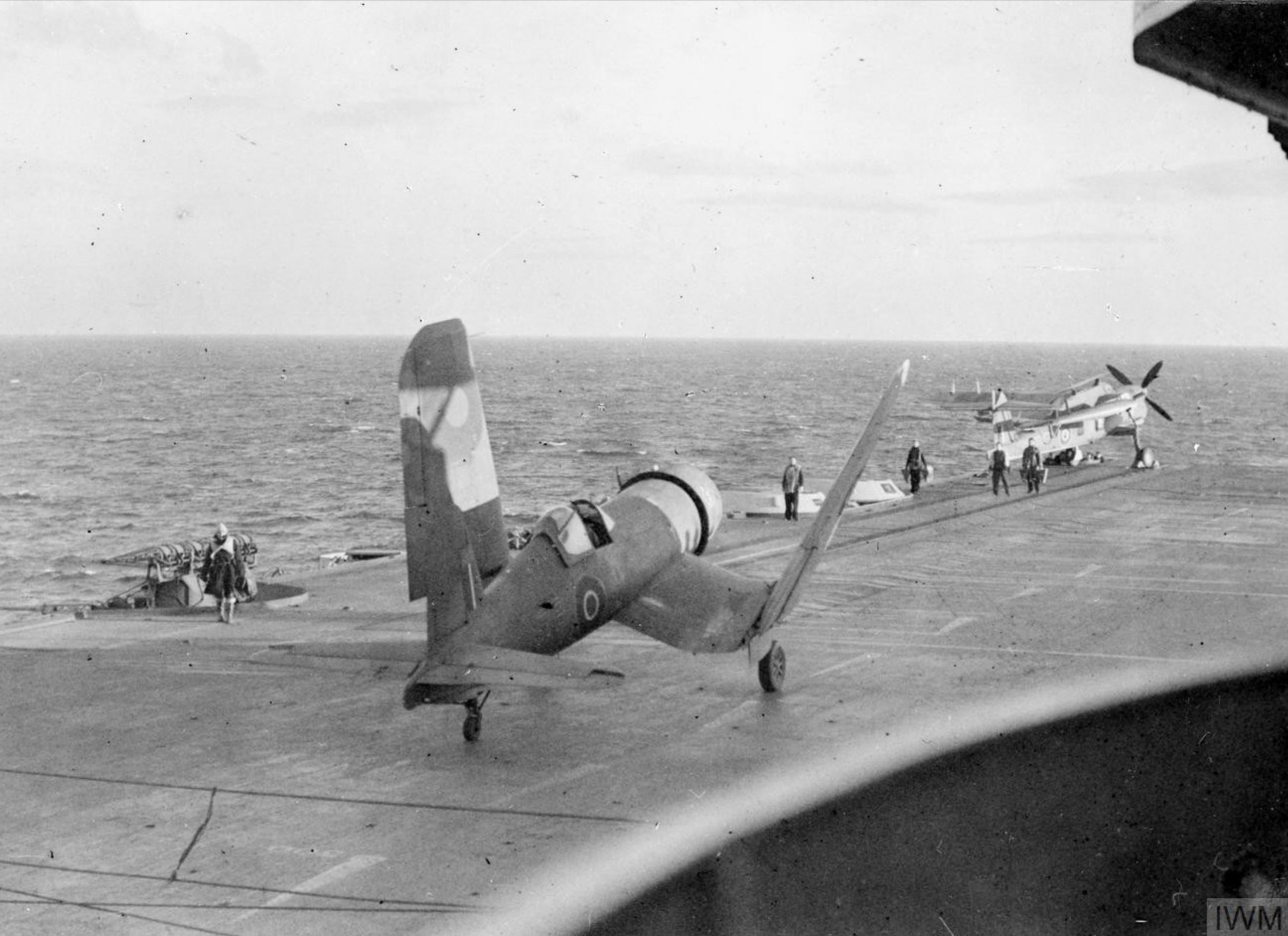 Fleet Air Arm 1830NAS Corsair II Red 7B aboard HMS Illustrious Dec 1943 IWM A21000