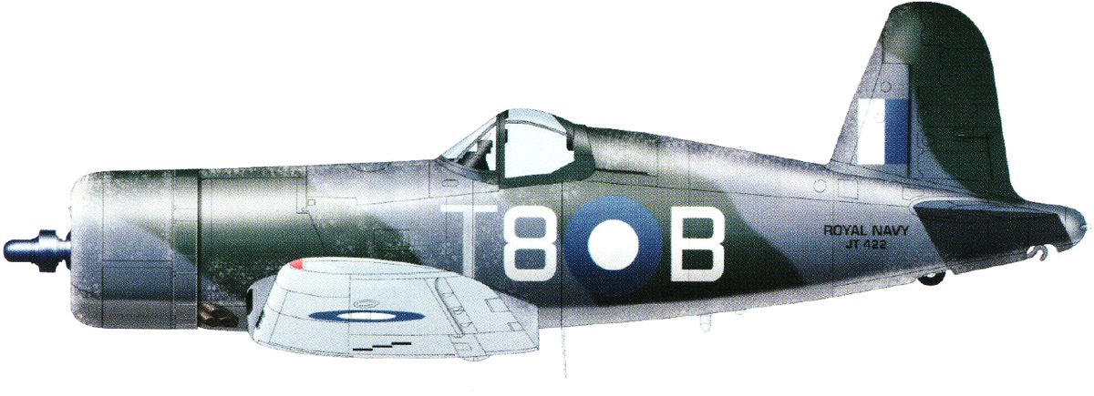 Fleet Air Arm 1836NAS Corsair II T8B JT422 SubLt Wally Knight HMS Victorious 1944 0A